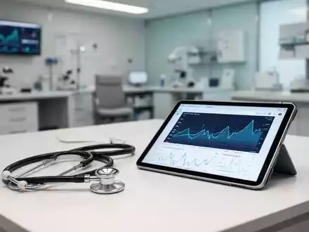 Medizinische AusrĂŒstung auf einem Schreibtisch in einer modernen Klinik zur Veranschaulichung von GesundheitsprĂ€vention. - Foto: ĂŒber boerse-global.de