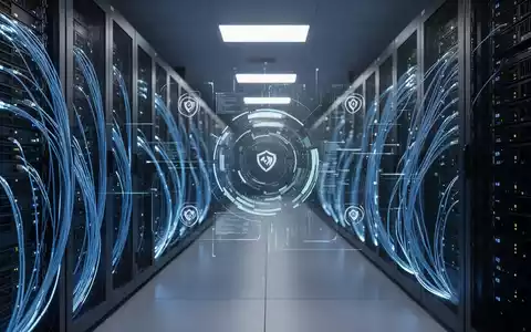 Digitale Serverumgebung mit Datenströmen und holografischen Markierungen zur Kennzeichnung von KI-Inhalten. - Foto: über boerse-global.de