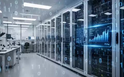 Modernes, sicheres Forschungslabor mit digitalen Datenüberlagerungen für fortschrittliche Technologie und Cybersicherheitsüberwachung. - Foto: über boerse-global.de