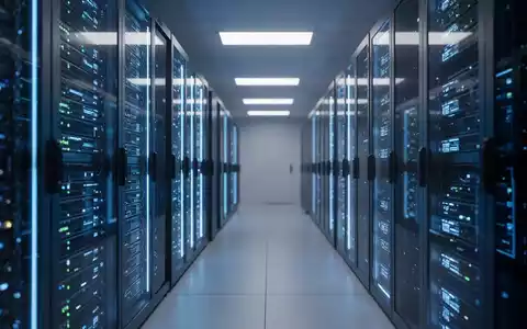 Moderner High-Tech-Serverraum mit leuchtenden Server-Racks, die die Cybersicherheitsinfrastruktur eines Unternehmens darstellen. - Foto: über boerse-global.de