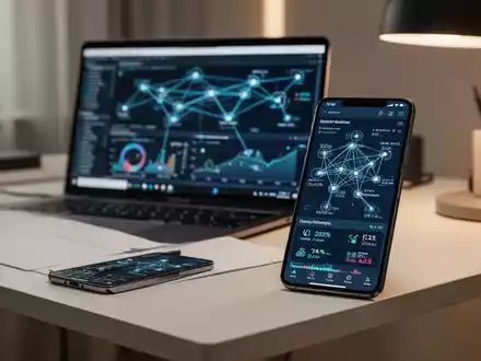 Ein Smartphone mit Netzwerkanalyse-Software auf einem modernen Schreibtisch im Homeoffice. - Foto: über boerse-global.de