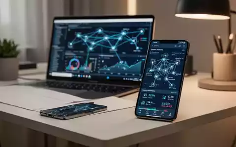 Ein Smartphone mit Netzwerkanalyse-Software auf einem modernen Schreibtisch im Homeoffice. - Foto: über boerse-global.de