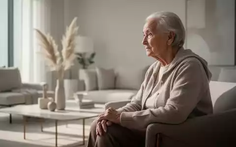 Eine ältere Person sitzt nachdenklich in einem hellen, modernen Raum, was die Themen Altern und Lebensqualität symbolisiert. - Foto: über boerse-global.de
