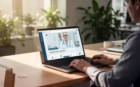 Eine Person sitzt an einem Schreibtisch und nimmt an einem digitalen Webinar zur gesundheitlichen Aufklärung teil. - Foto: über boerse-global.de