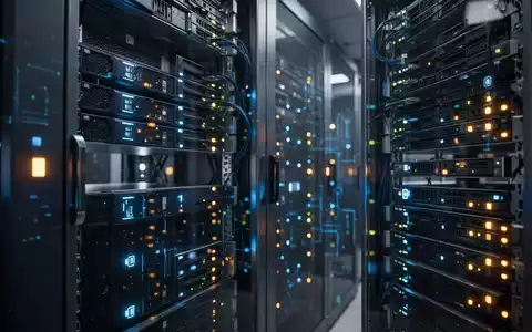Moderne Serverräume mit leuchtenden LED-Anzeigen symbolisieren den Schutz der kommunalen IT-Infrastruktur vor Cyberangriffen. - Foto: über boerse-global.de