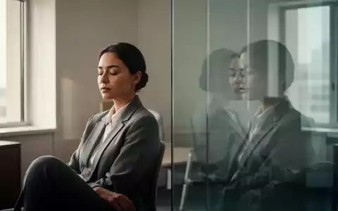 Eine Person sitzt in einem minimalistischen Büro und blickt nachdenklich in die Ferne, symbolisiert Selbstwahrnehmung. - Foto: über boerse-global.de