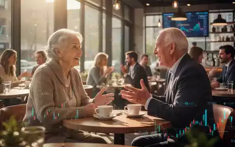 Ein älterer Mensch führt ein lebhaftes Gespräch in einem sonnendurchfluteten Café, was soziale Interaktion symbolisiert. - Foto: über boerse-global.de