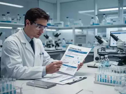 Wissenschaftler in einem modernen Labor bei der Analyse klinischer Daten zur Schmerz- und Entzündungstherapie. - Foto: über boerse-global.de
