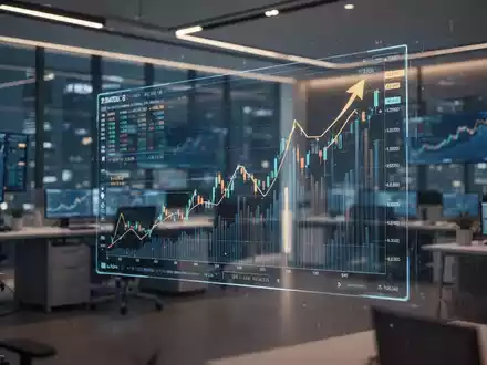 Digitale Anzeigetafel mit aufsteigenden Wachstumskurven in einem modernen Finanzbüro. - Foto: über boerse-global.de