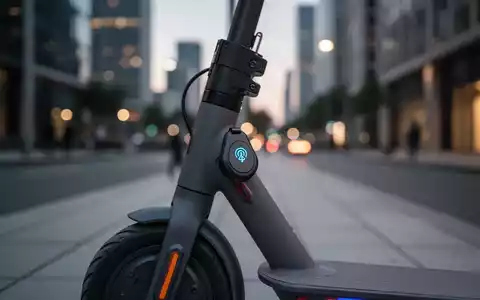 Ein moderner E-Scooter auf einem urbanen Gehweg mit einem dezenten Bluetooth-Tracker zur Diebstahlsicherung. - Foto: über boerse-global.de