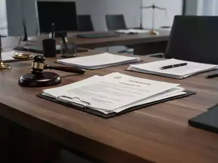 Ein minimalistisch gestalteter Schreibtisch mit juristischen Dokumenten in einem modernen Büro. - Foto: über boerse-global.de