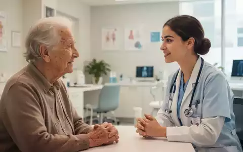 Älterer Mensch im Gespräch mit einer medizinischen Fachkraft in einer modernen Klinik zur Förderung der kognitiven Gesundheit. - Foto: über boerse-global.de