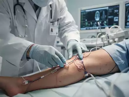 Ein Arzt untersucht professionell ein Bein im Rahmen einer medizinischen Diagnose von Venenerkrankungen. - Foto: über boerse-global.de