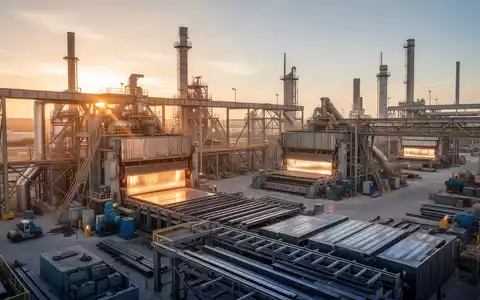Moderne Industrieanlage zur Metallverarbeitung in Texas bei Sonnenuntergang. - Foto: über boerse-global.de