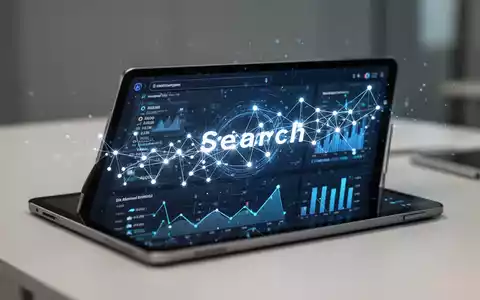 Modernes Tablet mit abstrakten Suchmaschinen-Daten in einer professionellen Arbeitsumgebung. - Foto: über boerse-global.de