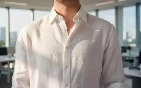 Person in einem hochwertigen weißen Leinenhemd in einem modernen, hellen Büro bei sommerlichem Sonnenlicht. - Foto: über boerse-global.de