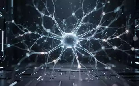 Abstrakte Visualisierung eines neuronalen Netzwerks mit leuchtenden Lichtpunkten auf dunklem Hintergrund. - Foto: über boerse-global.de
