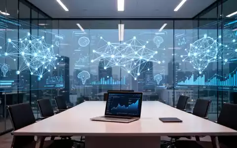 Modernes Büro-Boardroom mit digitalen Datenvisualisierungen zu finanzieller KI-Integration und privatem Kapital. - Foto: über boerse-global.de