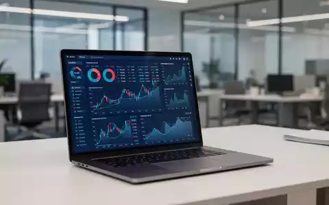 Ein Laptop-Bildschirm zeigt komplexe Finanzdaten-Charts und analytische Visualisierungen in einem modernen Büro. - Foto: über boerse-global.de