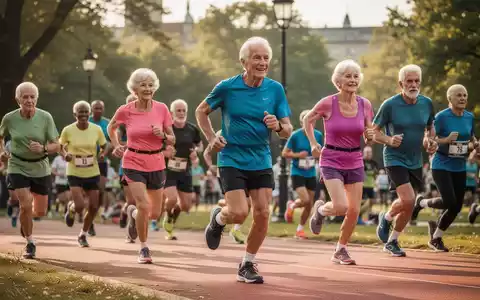 Aktive Senioren bei einem Sportwettbewerb im Freien, die Vitalität und Bewegung im Alter symbolisieren. - Foto: über boerse-global.de