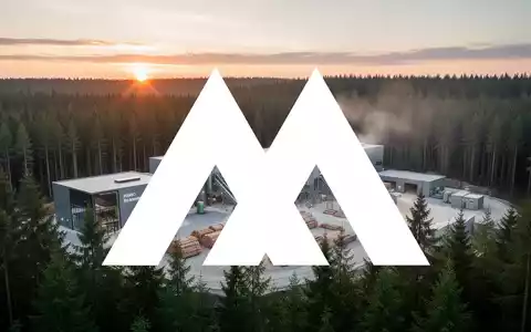 Moderne Holzverarbeitungsanlage in einem Waldgebiet bei Sonnenaufgang als Symbol für die Forstwirtschaft. - Foto: über boerse-global.de
