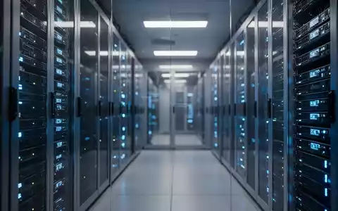 Modernes Rechenzentrum mit leuchtenden Server-Racks als Symbol für digitale Infrastruktur. - Foto: über boerse-global.de