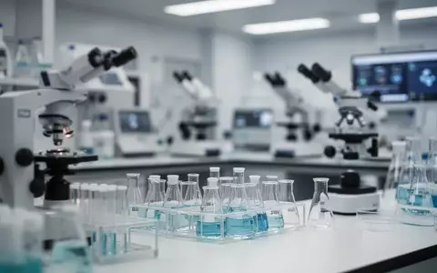 Modernes medizinisches Forschungslabor im Hintergrund einer klinischen Studie mit Fokus auf professionelle Laborausrüstung. - Foto: über boerse-global.de