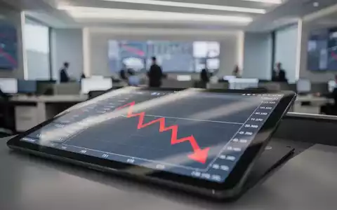 Digitales Finanzdiagramm mit fallender Tendenz auf einem modernen Monitor vor einem unscharfen Handelsplatzhintergrund. - Foto: über boerse-global.de