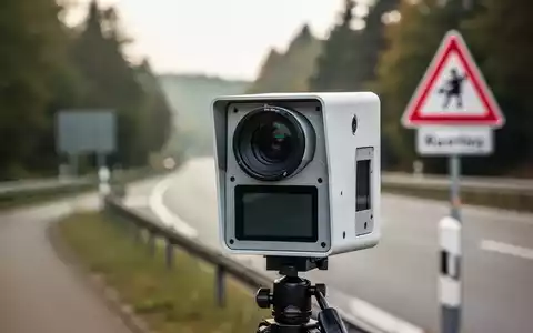 Ein mobiles Geschwindigkeitsmessgerät am Straßenrand zur Überwachung der Verkehrssicherheit. - Foto: über boerse-global.de