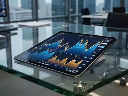 Digitales Tablet mit Börsendaten auf einem modernen Schreibtisch in einer professionellen Büroumgebung. - Foto: über boerse-global.de