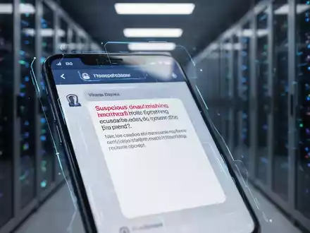 Smartphone-Display mit einer verdächtigen Phishing-E-Mail vor einem verschwommenen digitalen Hintergrund als Symbol für Cybersicherheit. - Foto: über boerse-global.de
