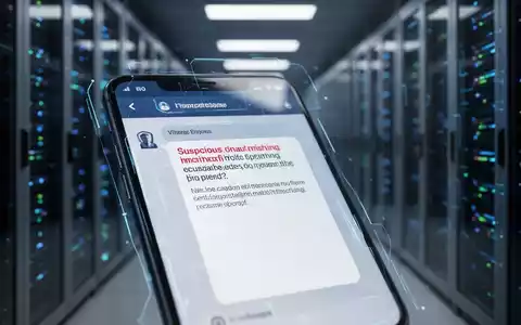 Smartphone-Display mit einer verdächtigen Phishing-E-Mail vor einem verschwommenen digitalen Hintergrund als Symbol für Cybersicherheit. - Foto: über boerse-global.de