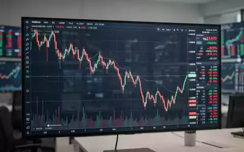 Ein fallender Aktienkurs-Chart auf einem Monitor als Symbol für einen starken Kursverlust. - Foto: über boerse-global.de