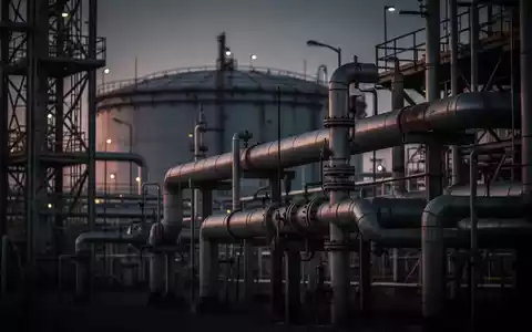 Ölraffinerie bei Dämmerung mit dunkler, stimmungsvoller Beleuchtung und industriellen Strukturen. - Foto: über boerse-global.de
