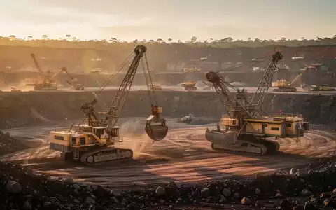 Moderne Tagebau-Mine mit schwerem Gerät bei Sonnenuntergang zur Symbolisierung der Araxá-Entwicklung. - Foto: über boerse-global.de