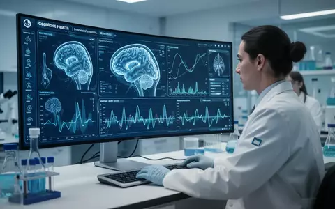 Eine Person analysiert medizinische Daten zur kognitiven Gesundheit und Demenzprävention an einem digitalen Bildschirm. - Foto: über boerse-global.de