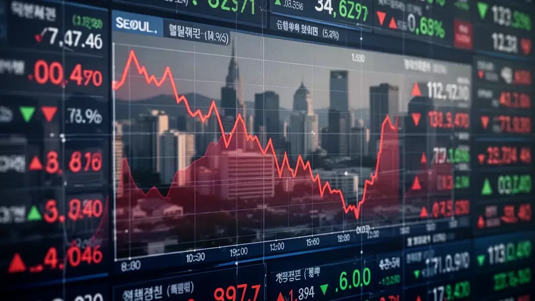 KOSPI stürzt nach Rekordrally: Südkoreanischer Leitindex verliert fünf Prozent