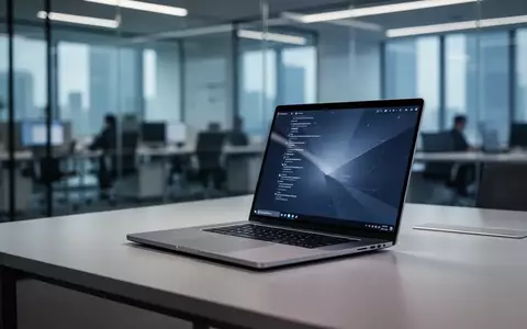 Ein moderner Laptop auf einem minimalistischen Schreibtisch in einem professionellen Büroumfeld. - Foto: über boerse-global.de