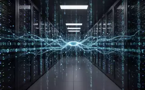 Digitale Darstellung eines neuronalen Netzes und binärer Datenströme als Symbol für die Cyber-Bedrohung durch KI. - Foto: über boerse-global.de