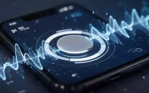 Abstraktes, leuchtendes Interface einer Sprachsuchfunktion auf einem modernen Smartphone. - Foto: über boerse-global.de