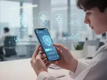 Junge Person nutzt ein Smartphone für Gesundheitsfragen, symbolisiert durch moderne KI-Technologie in der Medizin. - Foto: über boerse-global.de
