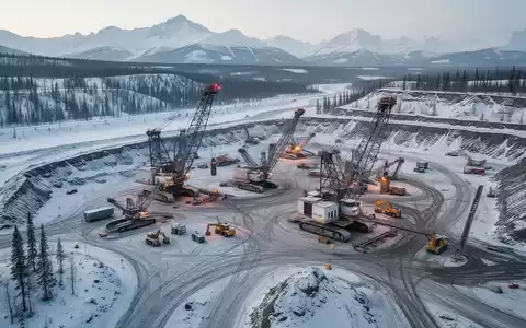 Moderne Bergbauanlage in einer verschneiten Landschaft bei der geologischen Erkundung. - Foto: über boerse-global.de