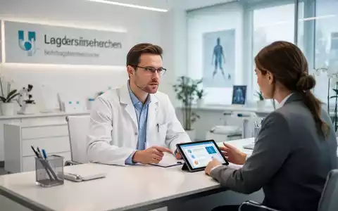 Hausarzt im Beratungsgespräch mit einem Patienten in einer modernen, hellen Praxisumgebung. - Foto: über boerse-global.de