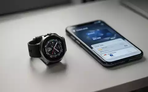 Eine Smartwatch und ein Smartphone mit geöffneter Wallet-App auf einem modernen Schreibtisch. - Foto: über boerse-global.de