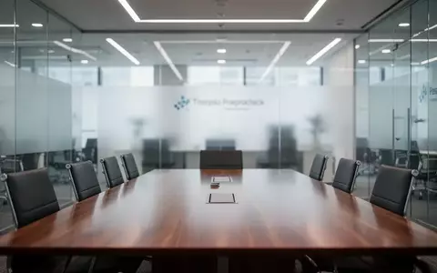Modernes, minimalistisches Büro in einem Pharmaunternehmen mit Fokus auf einem Konferenztisch. - Foto: über boerse-global.de