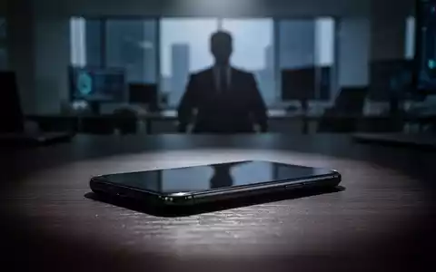 Ein Smartphone auf einem dunklen Schreibtisch in einem Büro bei gedimmtem Licht als Symbol für Telefonbetrug. - Foto: über boerse-global.de