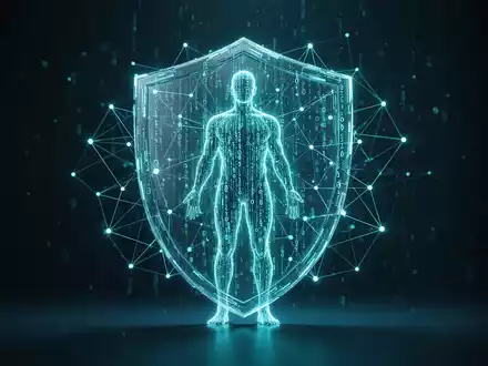 Digitale Schutzschild-Grafik zur Darstellung von Identitätsschutz und Datensicherheit im Internet. - Foto: über boerse-global.de