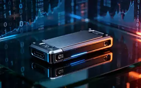 Eine Hardware-Wallet für Kryptowährungen auf einer dunklen, reflektierenden Oberfläche vor einem digitalen Hintergrund. - Foto: über boerse-global.de