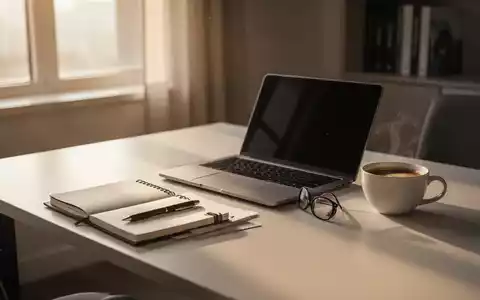 Ein aufgeräumter Schreibtisch mit Laptop und Notizbuch in hellem, natürlichem Morgenlicht als Symbol für einen strukturierten beruflichen Wiedereinstieg. - Foto: über boerse-global.de