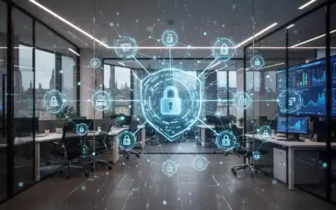 Modernes Finanztechnologiezentrum mit leuchtenden Datenknoten für KI-gestützte Zahlungssicherheit in Edinburgh. - Foto: über boerse-global.de